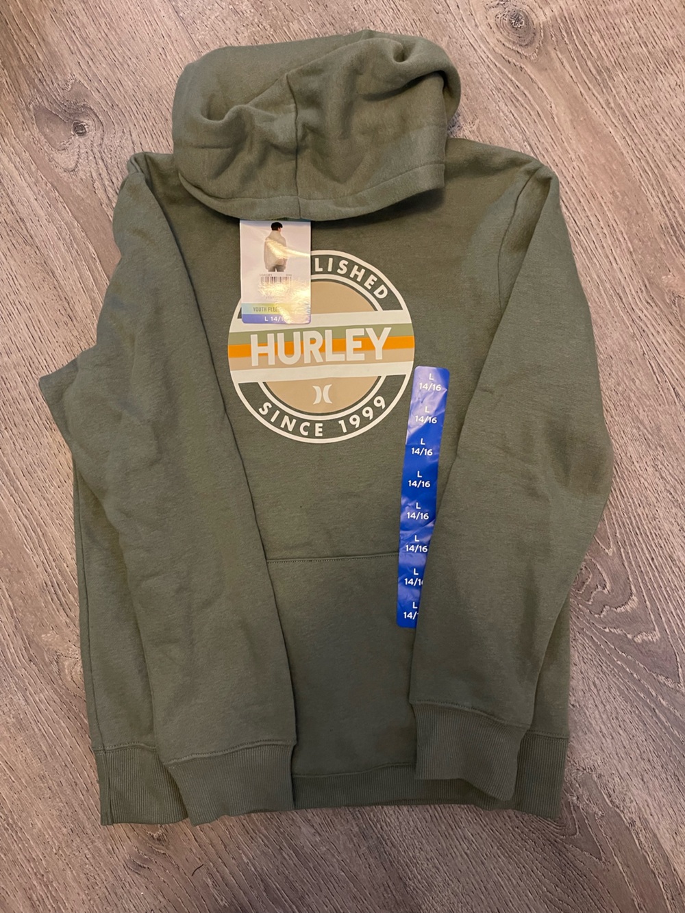 Hurley Olive Green Pullover with Retro Logo